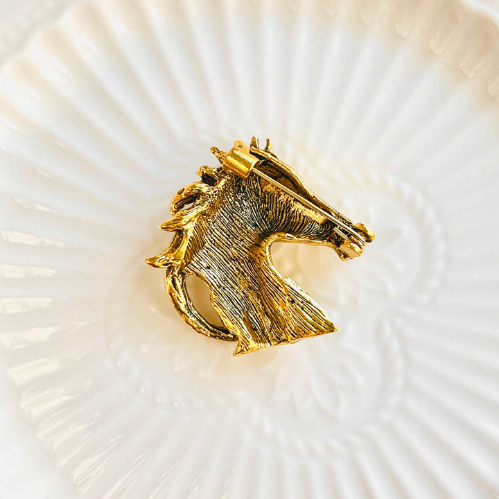 Vintage Horse Head Brooch Pin