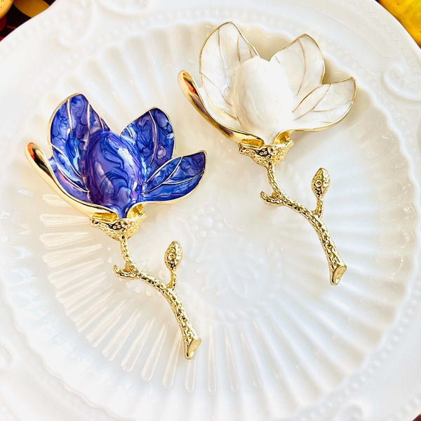 Vintage Magnolia Flower Brooch - Natural Bunny Accessories