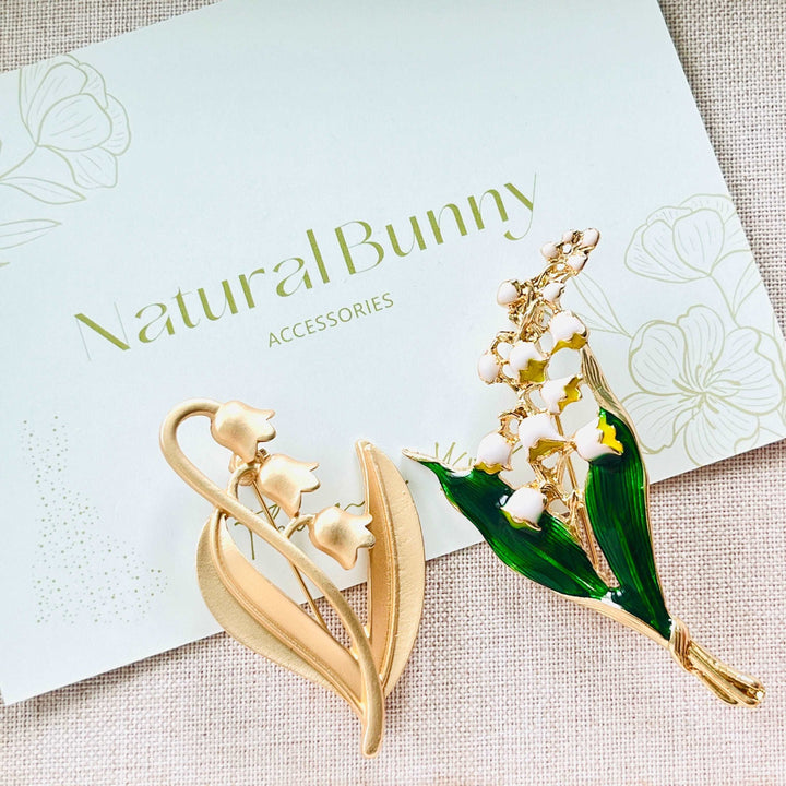 Vintage Matte Gold Lily of the Valley Brooch