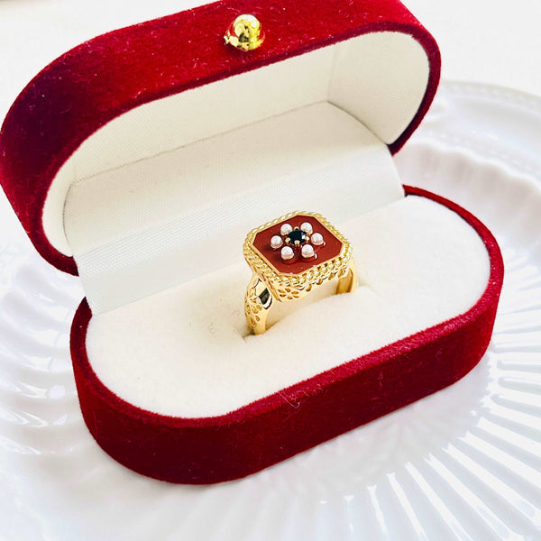 Vintage Pearl Flower Ring