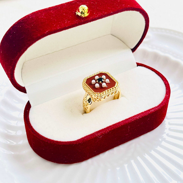 Vintage Pearl Flower Ring