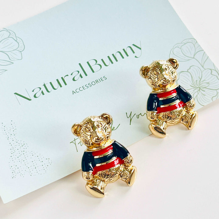 Vintage Teddy Bear Stud Earrings