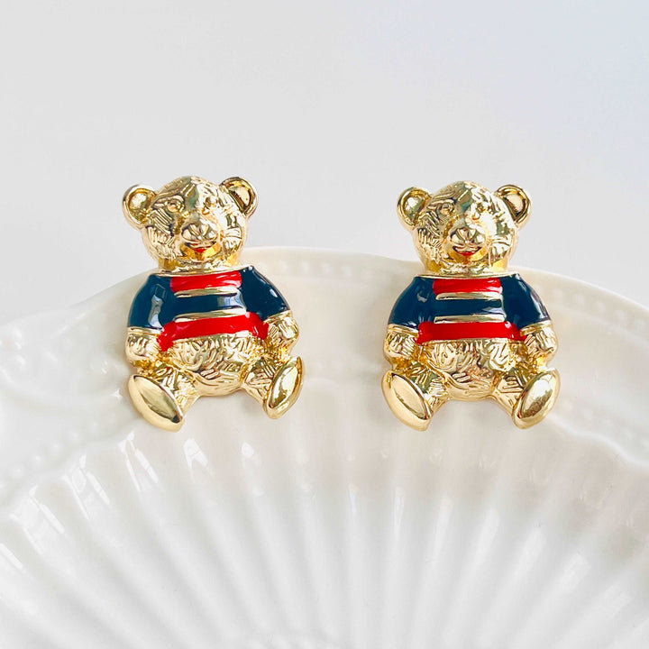 Vintage Teddy Bear Stud Earrings