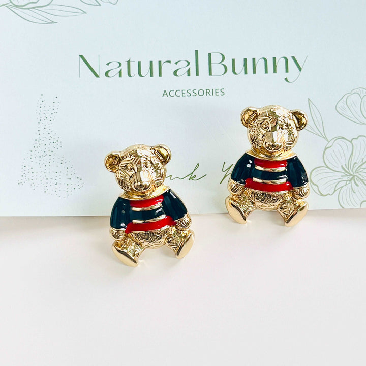 Vintage Teddy Bear Stud Earrings