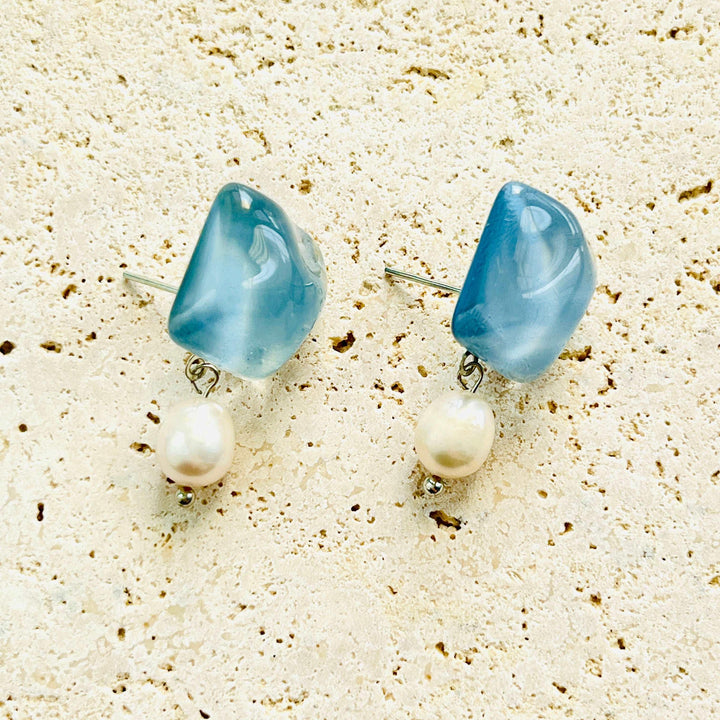 Water Wave Pearl Earrings