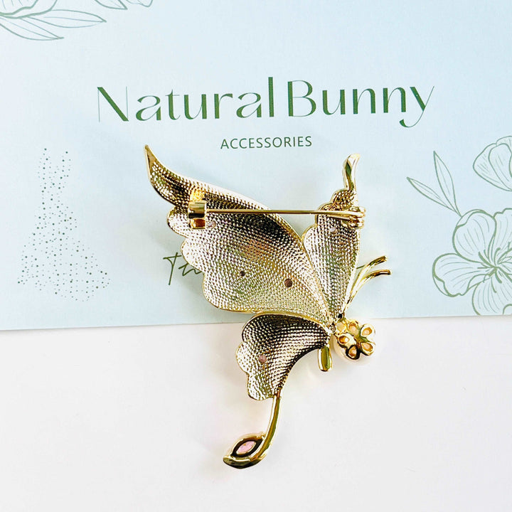 White Butterfly Pearl Brooch