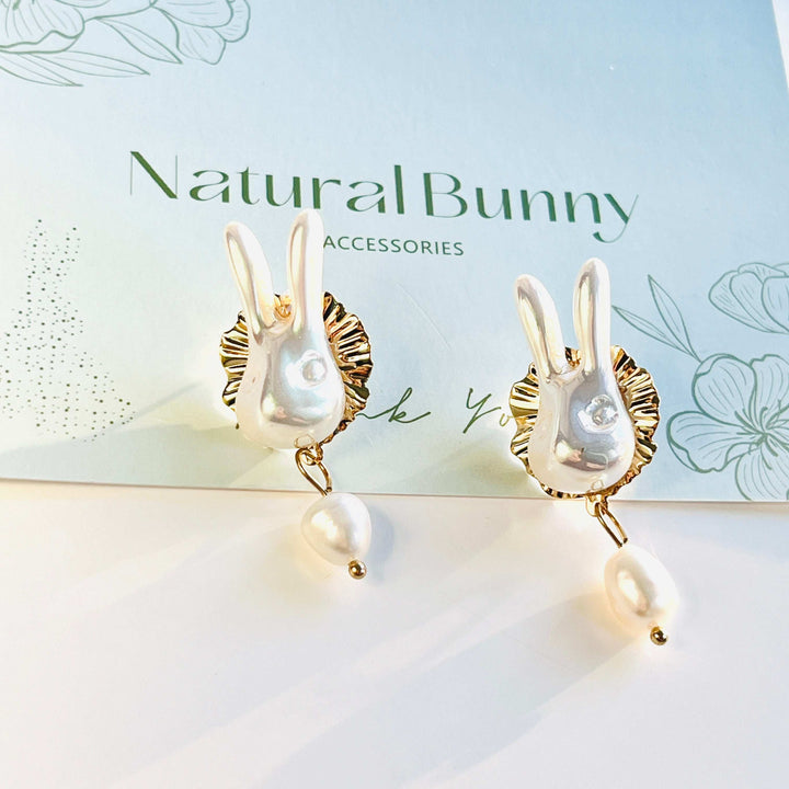 White Rabbit Freshwater Pearl Drop Earrings