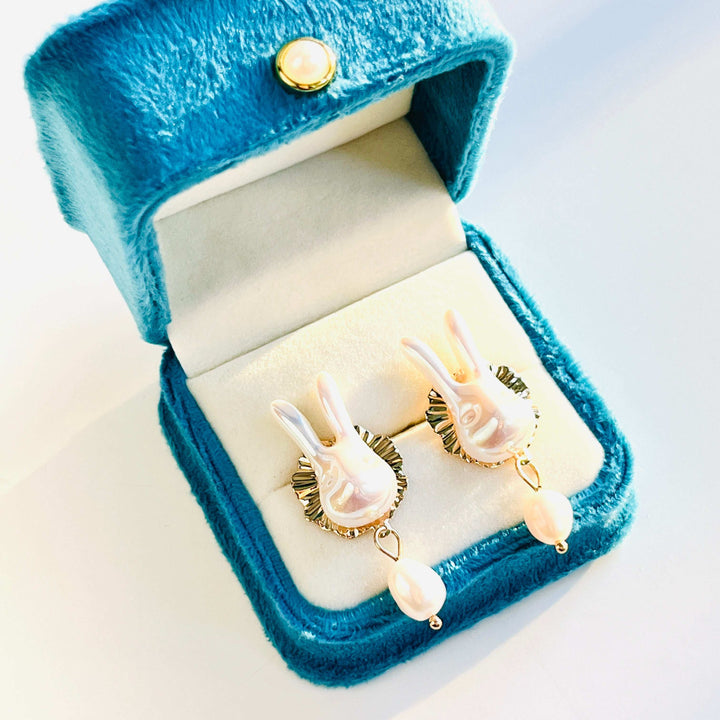 White Rabbit Freshwater Pearl Drop Earrings
