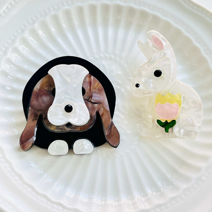 Holland Lop Rabbit Brooch / Hair Clip