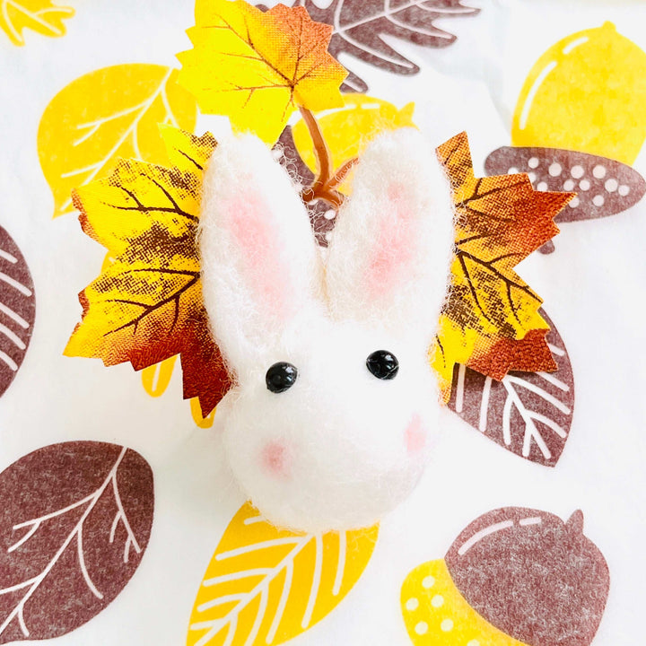Wool Felt Rabbit / Carrot Brooch