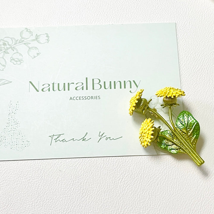 Yellow Chrysanthemum Flower Brooch - Natural Bunny Accessories