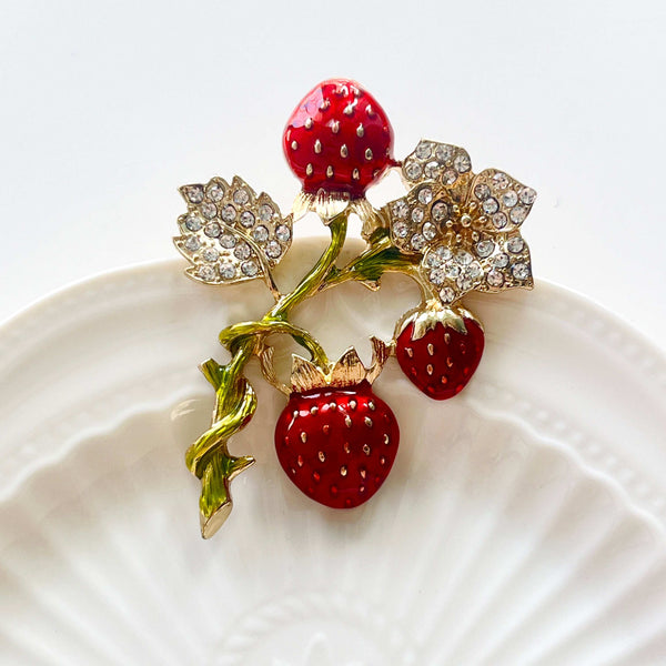 Retro Strawberry Brooch
