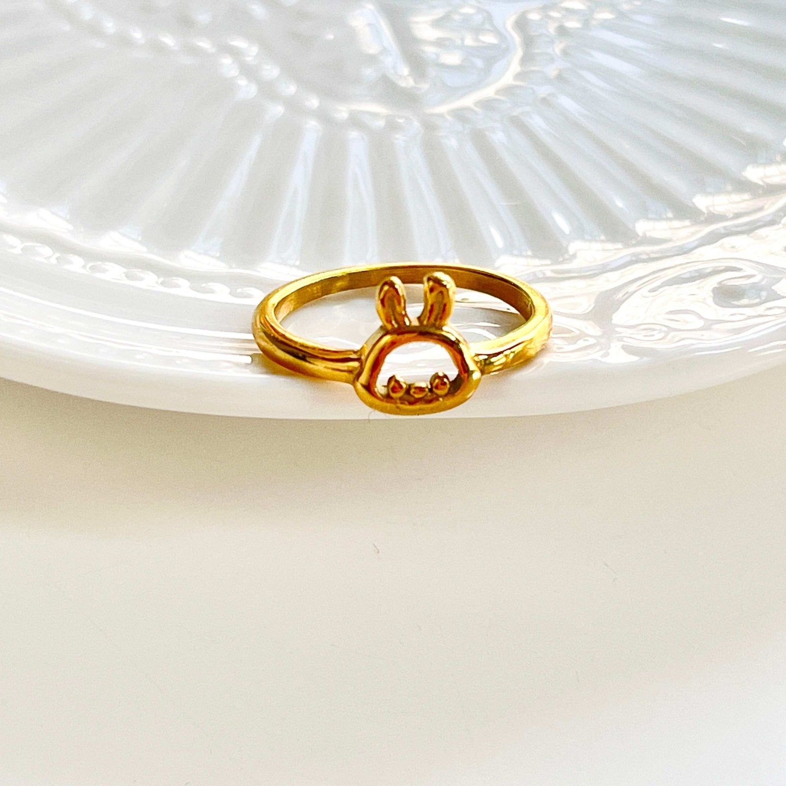 Metal Rabbit Chinese Ring Hollow Rabbit Ring – Natural Bunny Accessories