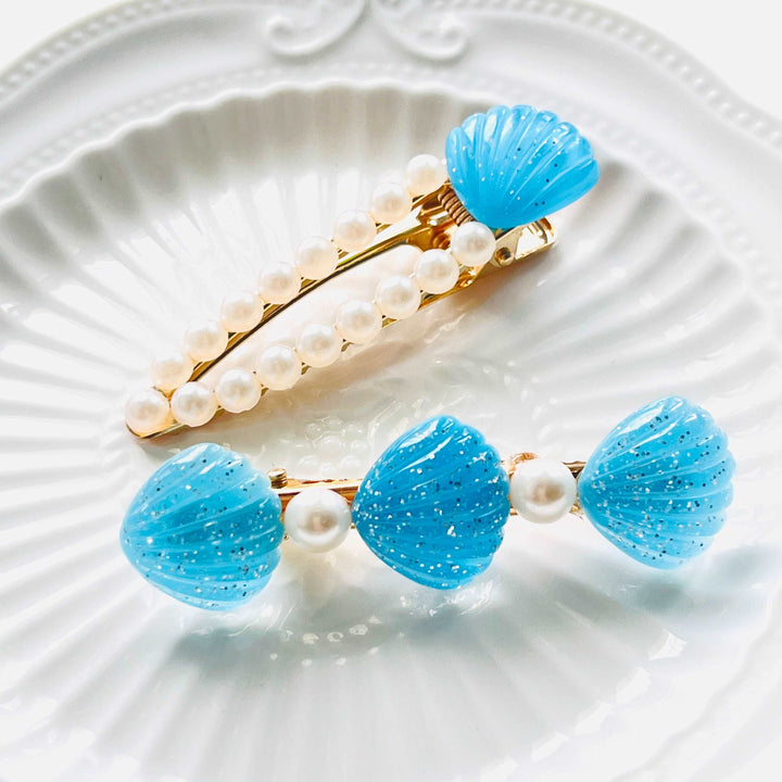 Sky Blue Marine Hair Clips Pack