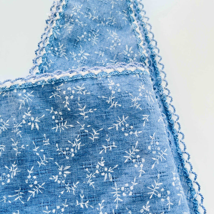 Vintage Blue Botanical Printed Bandana/Neckerchief